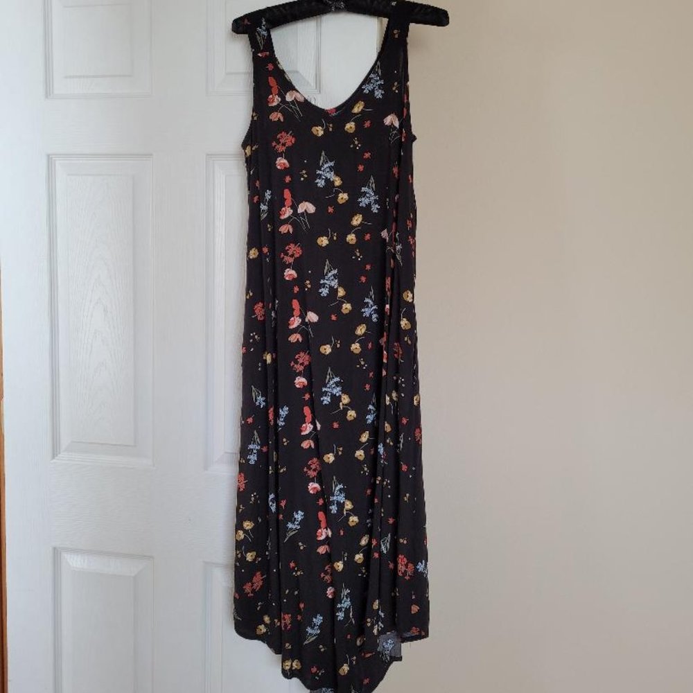 MAX Jeans Hi Low Sleeveless Black Floral Dress S